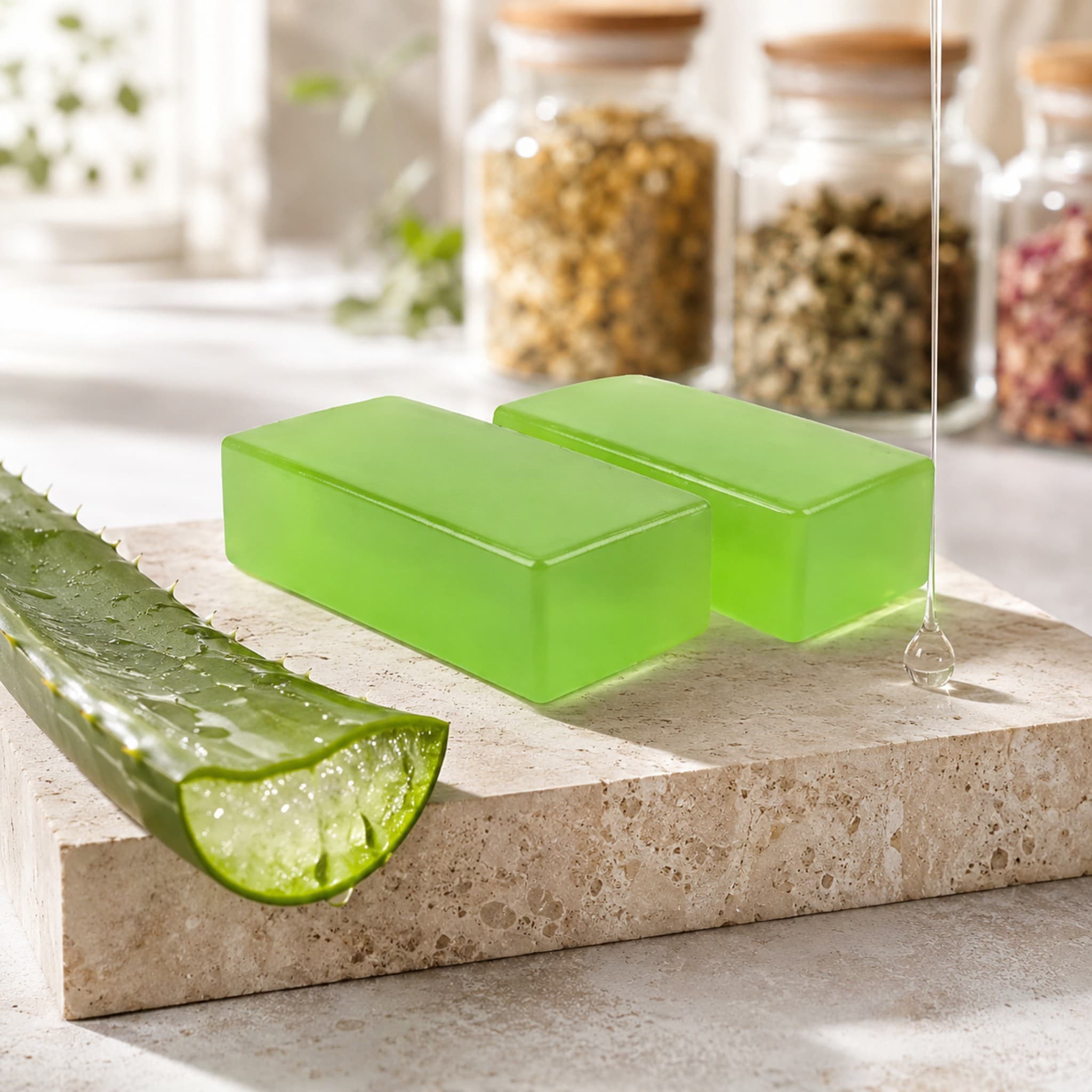 Aloe Vera Soap Base – Light Green Color